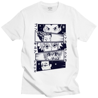 [100% Cotton] เสื้อยืด ผ้าฝ้าย พิมพ์ลายตัวอักษร Hunter X Hunter Kurapika Gon Killua Leorio Hisoka