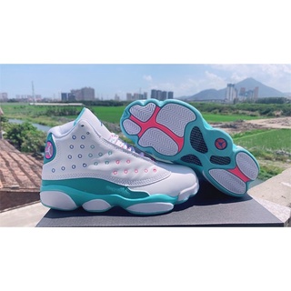 พร้อมส่ง รองเท้าบาสเก็ตบอล Air Jordan 13 Aurora green AJ 13 QWRU UUEU VXQP