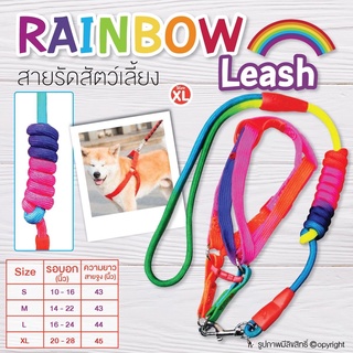 สายจูงสุนัข RAINBOW สายจูงรัดอก ชุดรัดอก Size XL โดย Yes pet shop