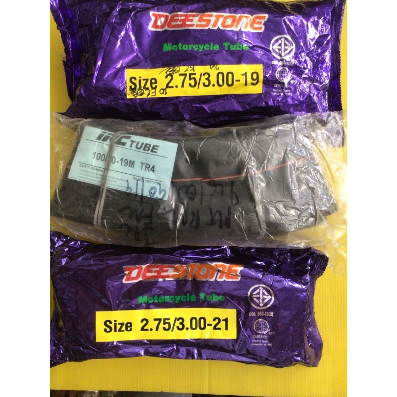 ยางใน ขอบ19 และขอบ 21 ให้เลือก มีของ IRC 100/90-19/DEESTONE 275/3.00-19 DEESTONE 2.75/3.00-21