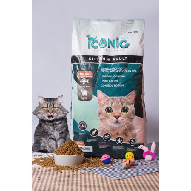 Iconic Premium Cat Food อาหารแมวเกรดพรีเมี่ยม 15 kg.