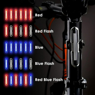 ไฟท้ายจักรยาน 5 Led แบบชาร์จ Usb สีแดง + สีฟ้า