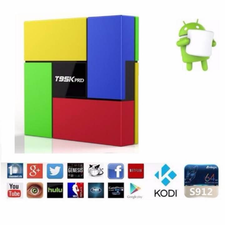 Android Smart Box รุ่น T95K Pro Android 6.0 Amlogic S912 64bit Octa CPU 8 Core Ram 2 Gb Rom 16 GB