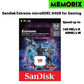 SanDisk Extreme microSDXC  64GB UHS-I A2 อ่าน 160MB/s เขียน 60MB/s