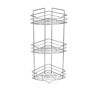  ตะแกรงวางของเข้ามุม 3 ชั้น รุ่น KS-16056 ขนาด 20 x 20 x 58 ซม. สีโครมเมี่ยม  Corner Shelf 3 Shelves KS-16056 Size 20 x