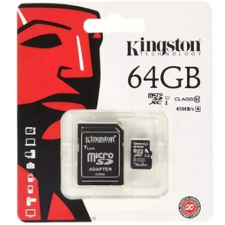 Kingston เมมโมรี่การ์ด 64GB SDHC/SDXC Class 10 UHS-I Micro SD Card with Adapter