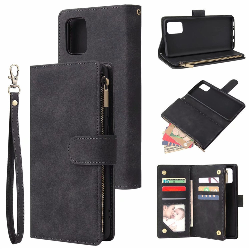 เคส ซัมซุง Casing for Samsung Galaxy A37 A57 A07 A17 A06 A16 A26 A36 A56 A32 A33 A53 A73 A13 A23 A54 A34 A55 A14 A52 A52s A42 4G 5G เคสมือถือหนังซิปฝาพับพร้อมช่องกั้นกันชนใส่บัตร Flip Cover Wallet Zipper Case Phone TPU Silicone With Card Pocket Slots ราคา ถูกที่สุด ดีลบีเคเค แกลเลอรีภาพที่ 8