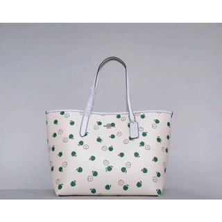 COACH CITY TOTE WITH APPLE PRINT