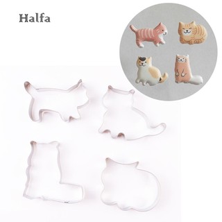 HL☆4Pcs Lovely Cat Stainless Steel Cookies Cutter DIY Fondant Pastry Biscuits Mold