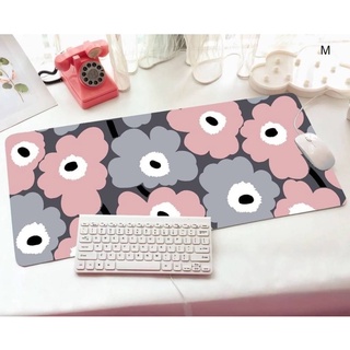 MERIMEKKO PINK แผ่นรอง คีย์บอร์ด รองคีย์บอร์ด ลาย ดอกไม้  นุ่มมือ ขนาด 30 x 70 cm แผ่นหนานุ่ม มียางกันลื่นด้านใต้  MNN