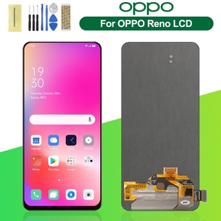 Super AMOLED หน้าจอสัมผัสดิจิทัล LCD แบบเปลี่ยน สําหรับ Oppo Reno PCAM00 PCAT00 CPH1917