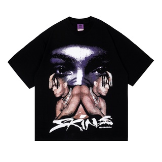 เสื้อยืดผู้ เสื้อยืด ขนาดใหญ่ XXXTENTACION SKINS HEAD S-5XL