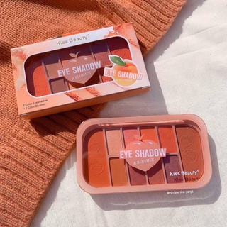 40.-/ตลับ 🍑🍑Kissbeauty2in1 Eyeshadow &amp; Blusher🍑🍑 🍂🍂🍂❌สุ่มสี❌ พาเลทอายเชโดว์ 8 เฉดสีสวยสุด+บรัชออน 2 เฉด ในตลับเดียว คุ้ม