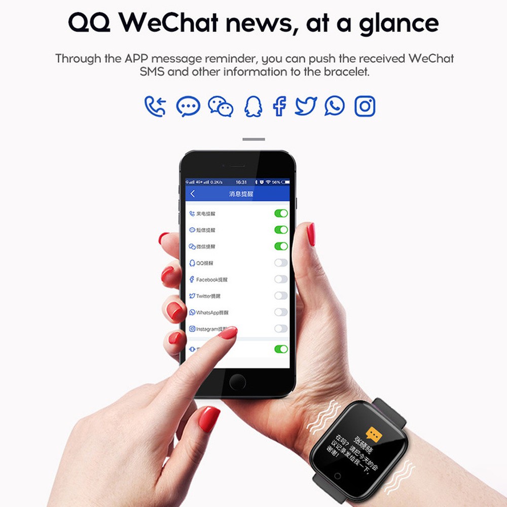 Y68 Smart Watch Life Waterproof Fitness Tracker Heart Rate Monitor ...