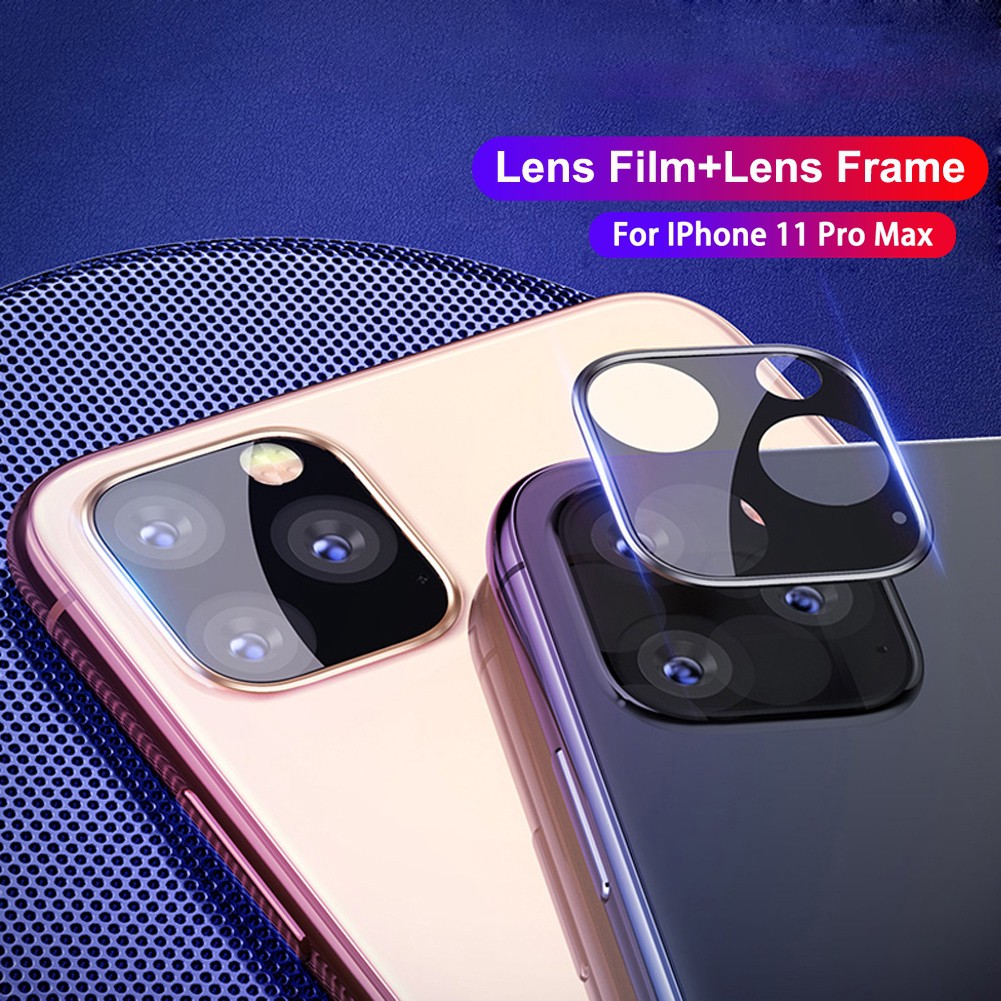 iPhone 11 pro max 3D Back กล้องป้องกันหน้าจอ 2019 ฟิล์มกระจกนิรภัยอลูมิเนียมกรณีเลนส์โลหะ lens GLASS