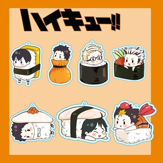 Haikyuu Keychain Acrylic Hinata Shoyo Kenma Sushi Cute Anime Key Ring Cartoon Pendant Keyring Gift Bag Accessories