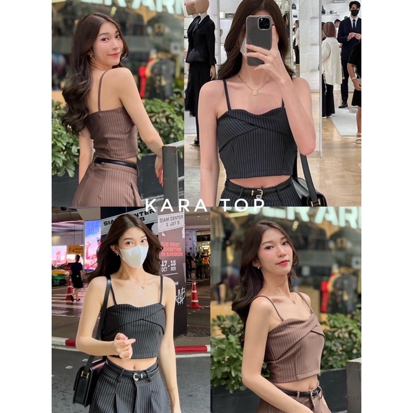 พร้อมส่งKara Top 490.-เสื้อสายเดี่ยวเนื้อผ้าคุณภาพดีมาก ดีไซน์สวยหรู แพทเทิร์นเป๊ะใส่เข้ารูป เข้าทรง