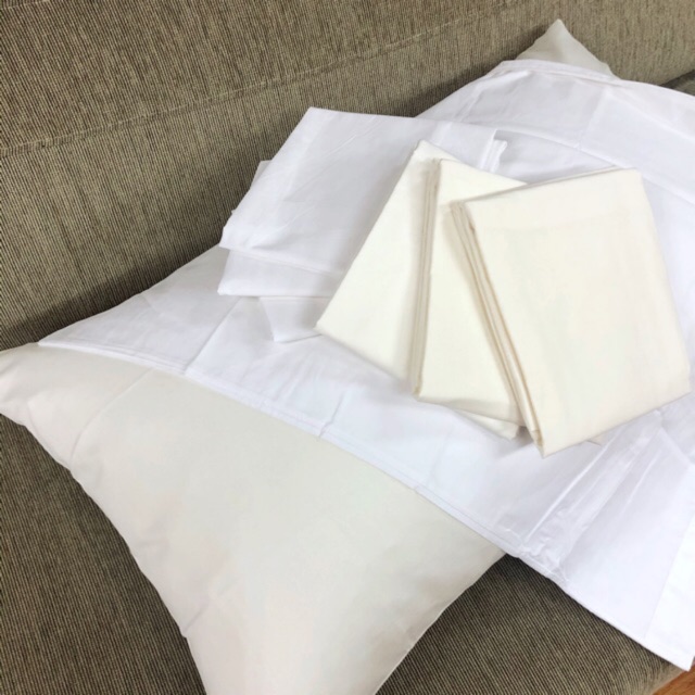 [ซื้อครบ 1,500 แถม! ผ้าเช็ดมือ 1 ผืน*]ปลอกหมอนสีขาว 210 เส้น ขนาด 20"x30"x6" นิ้ว แบบโรงแรม หลุด QC จำนวนจำกัด