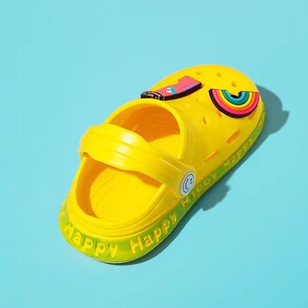 รองเท้าเด็กหัวโต รองเท้าแตะรัดส้น EVA แท้ รูปสับปะรด+สายรุ้ง เบา ใส่สบายเท้าน้อง สีสันสดใส  NO.130 - รูปที่ 3