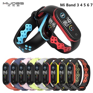 Mi Band 3 4 5 6 7 สายรัดข้อมือซิลิโคนสายรัดข้อมือสำหรับ Xiomi Mi Band สร้อยข้อมือสมาร์ทนาฬิกากีฬา Miband สาย Mi Band3 Mi Xiaomi Official นาฬิกากันน้ำ นาฬิกา Smartwatch