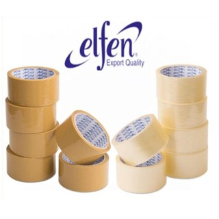 เทปใส (1 ม้วน) เทปปิดกล่อง เทปโอพีพี Elfen เทป OPP แกนใหญ่ 48มม.x45หลา และ 100 หลา ใส / ขุ่น