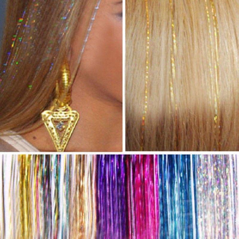 Tinsel Hair Synthetic Extensions Flareing Accessories Tinsel Shiny Glitter Extensions Highlights Party Decoration