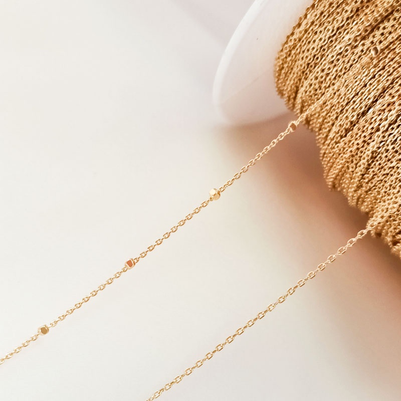 สายโซ่ลูกปัดทอง 14K 0.7 0.9 มม. 0 เส้น แฮนด์เมด DIY อุปกรณ์เสริม สําหรับทําเครื่องประดับ สร้อยคอ สร้อยข้อมือ