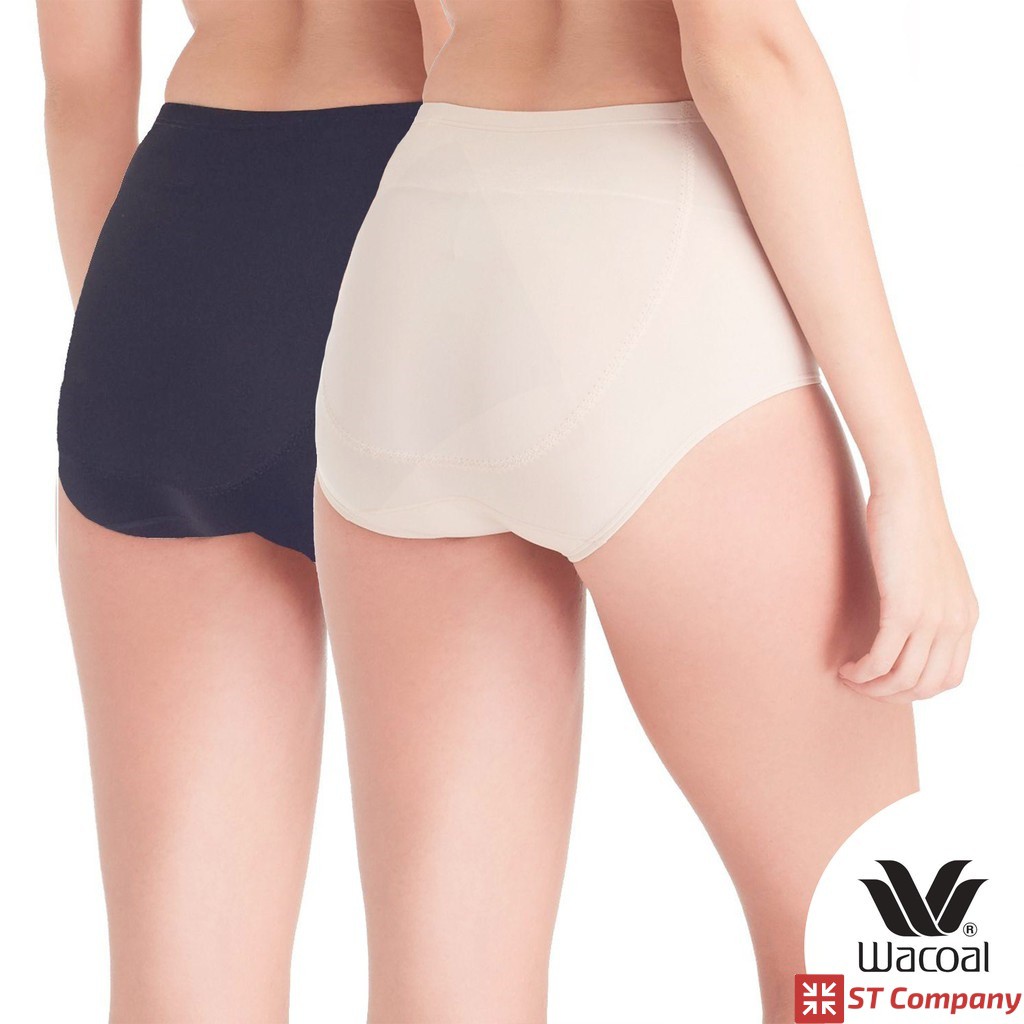 กางเกงใน Wacoal U-Fit Extra Panty ทรง Short (เต็มตัว) สีดำ-เบจ 2 ชิ้น  รุ่น WU4838 กางเกงในผู้หญิง วาโก้ กระชับก้น ก้น