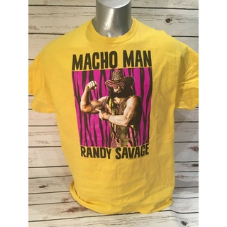 ♈▽○Macho Man Randy Savage Yellow Wrestling Graphic WWF WWE TShirt
