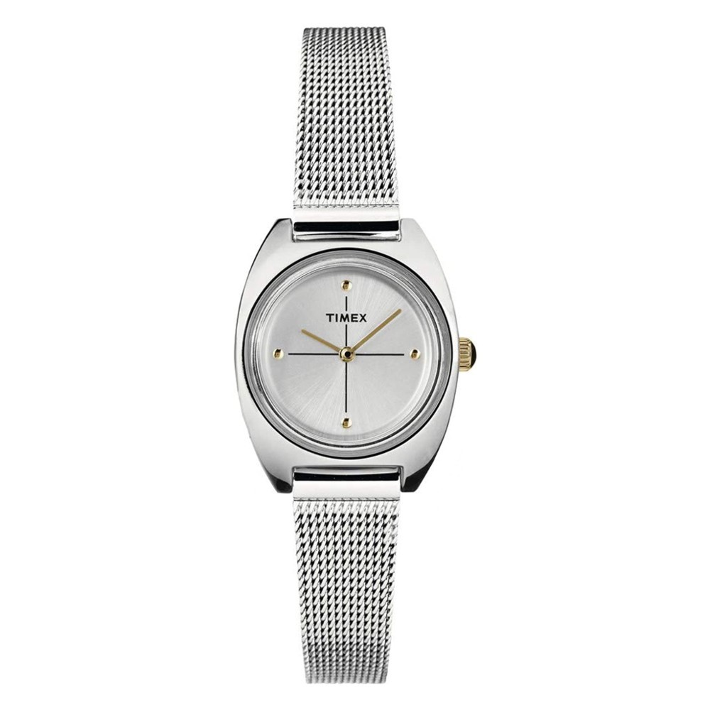 Timex TW2T37700 Milano Petite นาฬิกาข้อมือผู้หญิง สายสแตนเลส สีเงิน หน้าปัด 24 มม.