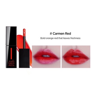 Beauty-Siam แท้ทั้งร้าน !! ลิปขนาดทดลอง 1.7G. JUNG SAEM MOOL HIGH TINTED LIP LACQUER สี CARMEN RED  สีสวยมาก