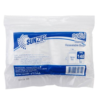 ถุงซิปใส 7x10 ซม. (แพ็ค 140 ใบ) SUNZIP Non Series 7x10 cm clear zipper bags (140 packs) SUNZIP Non Series