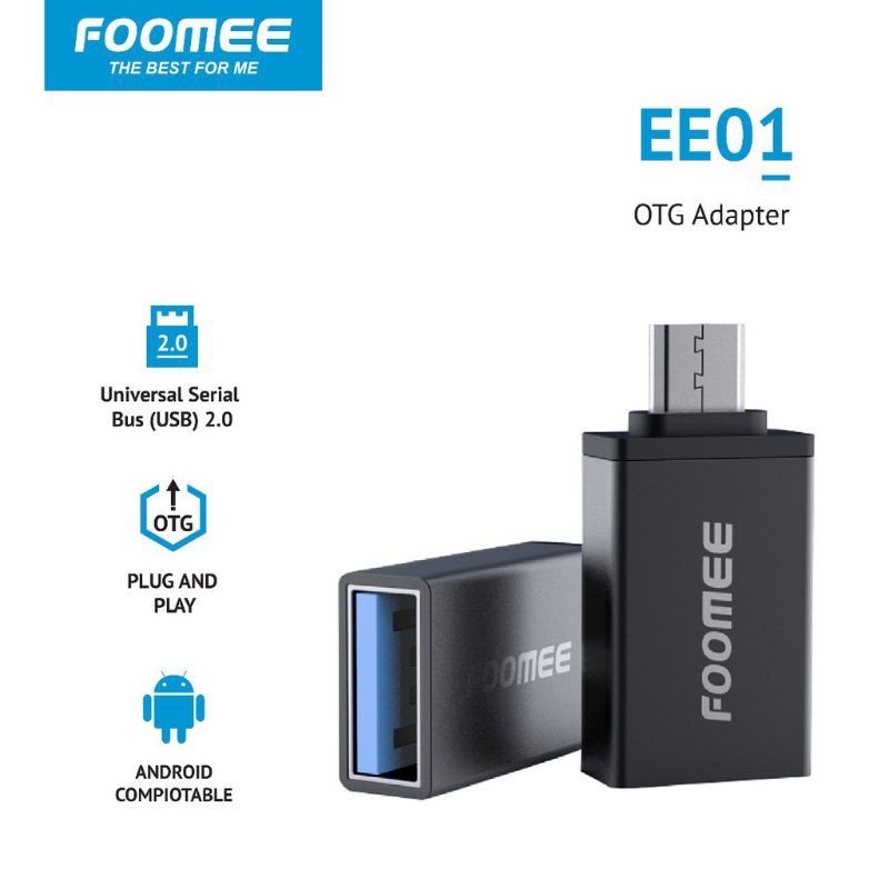 FOOMEE OTG Micro - ตัวแปลง USB 2.0 Micro Fast Transmission 2.1A - อะแดปเตอร์ OTG EE01