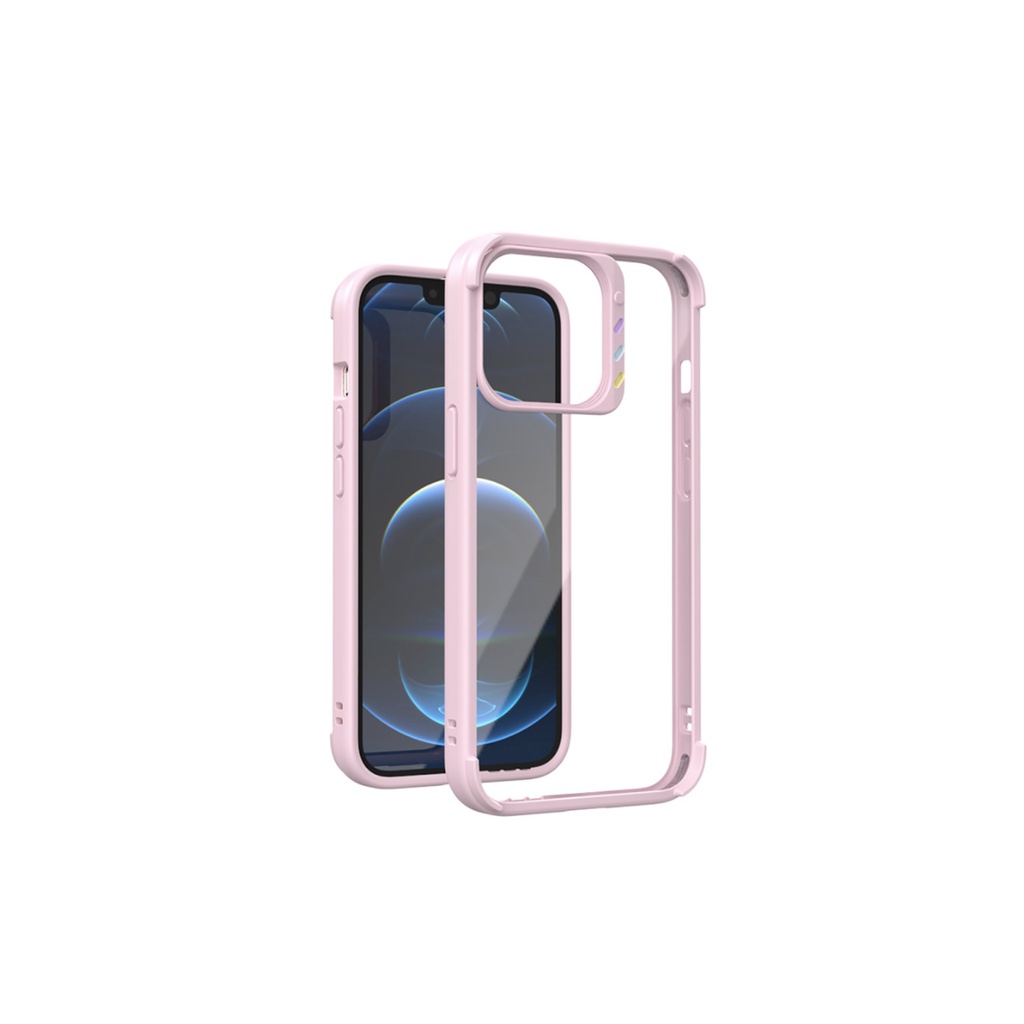 เคสมือถือ : JTLEGEND Casing for iPhone 13 Pro (6.1inch) Hybrid Cushion Qcam-PINK iStudio By UFicon