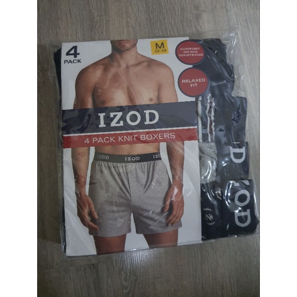 กางเกงบ๊อกเซอร์ IZOD 4 Pack size M 32-34 IZOD 4 PACK KNIT BOXER Relaxed fit