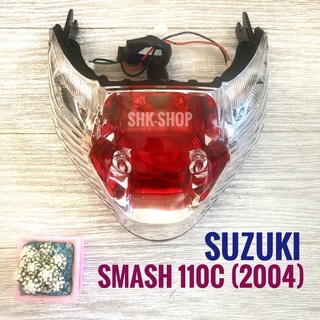 (435) ชุดไฟท้าย ซูซูกิ สแมช 110c (ปี2004) , SUZUKI SMASH 110c (04)  เพชร ( แดง , ใส ) ไฟท้าย มอเตอร์ไซค์