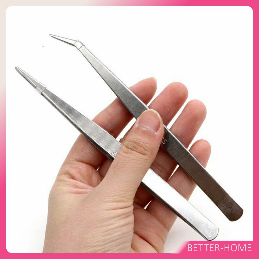 ปากคีบ คีบหนีบสแตนเลส  มี 2 แบบ ปากคีบงอ ปากคีบแหลม  คีมหนีบอเนกประสงค์ Stainless steel tweezers