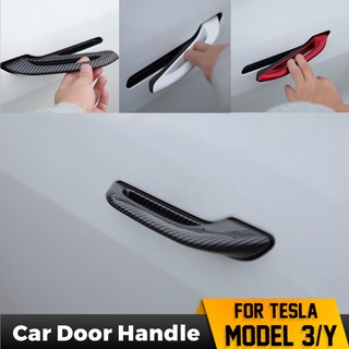 Tesla อุปกรณ์เสริมDoor Handle rotector Cover For Tesla Model 3 Model Y 2021 Car Antifreeze Door Handle Sticker Refit Acc