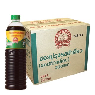 🔥สินค้าขายดี!! ภูเขาทอง ซอสปรุงรส ฝาเขียว 1 ลิตร x 12 ขวด Golden Mountain Sauce Green 1Lx12