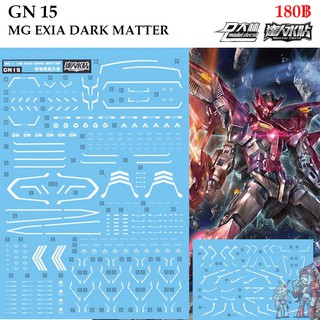 ดีคอลน้ำ [D.L. Darlin] GN15 EXIA DARK MATTER MG 1/100 Water Decal GN 15