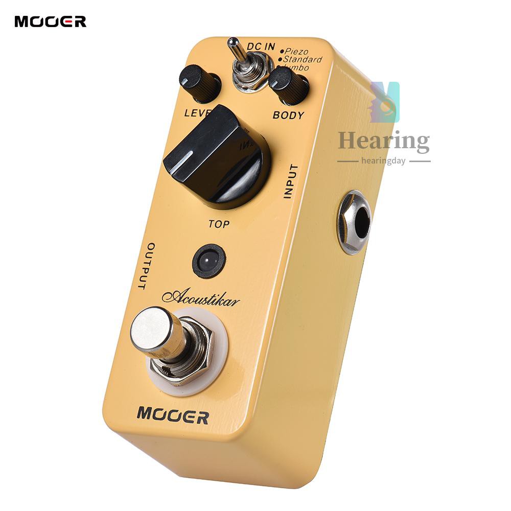 MOOER Acoustikar Acoustic Guitar Simulator Effect Pedal True Bypass with 3 Modes (Piezo/Standard/Jum