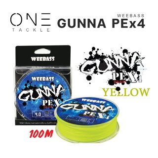 อุปกรณ์ตกปลา แท้จาก Weebass สายเอ็น รุ่นGUNNA PE x4 ,YELLOW