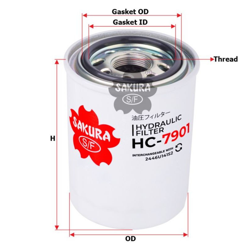 ROBEX R200LC/ R210LC กรองน้ํามันไฮดรอลิก รหัส HC-7901 / C-SP-08N-30 HF28850 BT334 P556005 HF6005 FH7