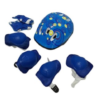 Kid Protection เซ็ทอุปกรณ์ ป้องกันการล้ม 6 ชิ้น + หมวกกันกระแทก (Blue)