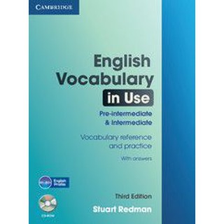 DKTODAY หนังสือ ENGLISH VOCAB.IN USE PRE-INTER&amp;INTER+ANS + CD-ROM (3ED)