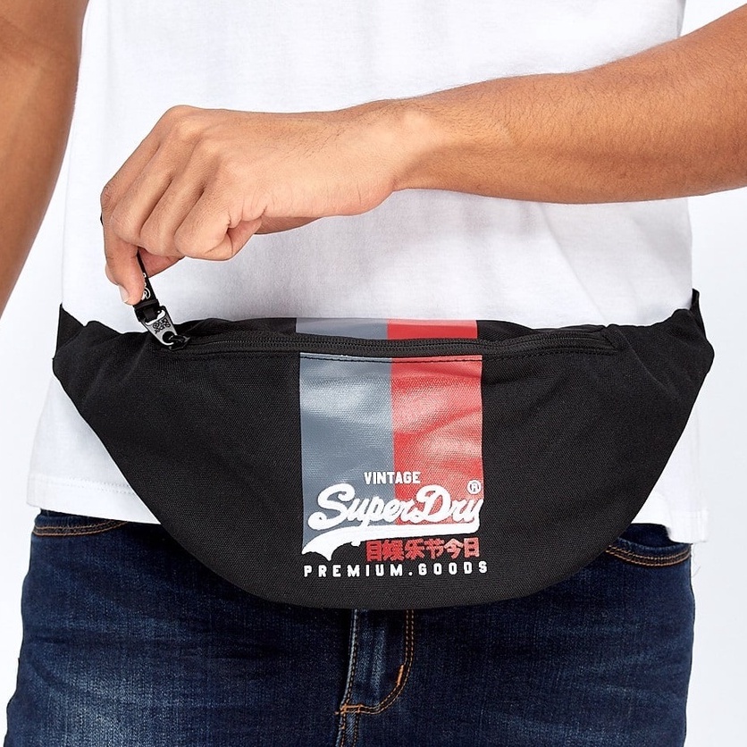 Superdry BumBag กระเป๋าสะพายข้างสําหรับเล่นกีฬาสําหรับผู้ชายและผู้หญิง ทนทานเป็นพิเศษ