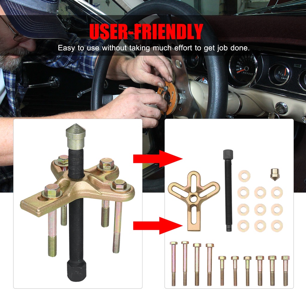 ชุด ถอดพวงมาลัย ถอดมู่เล่ 13ชิ้น 13pcs Car Repairing Puller Kit Remover Tool For Steering Wheel Crankshaft Pulley