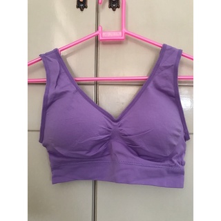 sport bra ขนาด S รอบอกยืดได้ 24-26นิ้ว สีม่วง