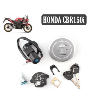 สวิทซ์กุญแจ HONDA CBR150I ชุดใหญ่ เกรดแท้ (นิรภัย) พร้อมกุญแจล็อคถังน้ำมัน(CBR150I) ชุดสวิทช์กุญแจ ชุดใหญ่ Honda Cbr150