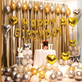 🔥ส่งด่วน🔥 Set ลูกโป่งวันเกิด (แถมกระบอกสูบลูกโป่ง) set Happy Birthday balloon ตกแต่งงานปาร์ตี้ ปาร์ตี้วันเกิด meitely